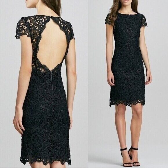 Alice + Olivia Clover Lace Open Back Dress - Picture 3 of 10
